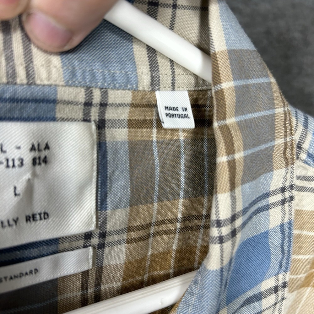 Billy Reid Shirt Mens L Plaid Loop Collar Camp Oxford Muscle Shoals MSL ALA - Picture 15 of 16